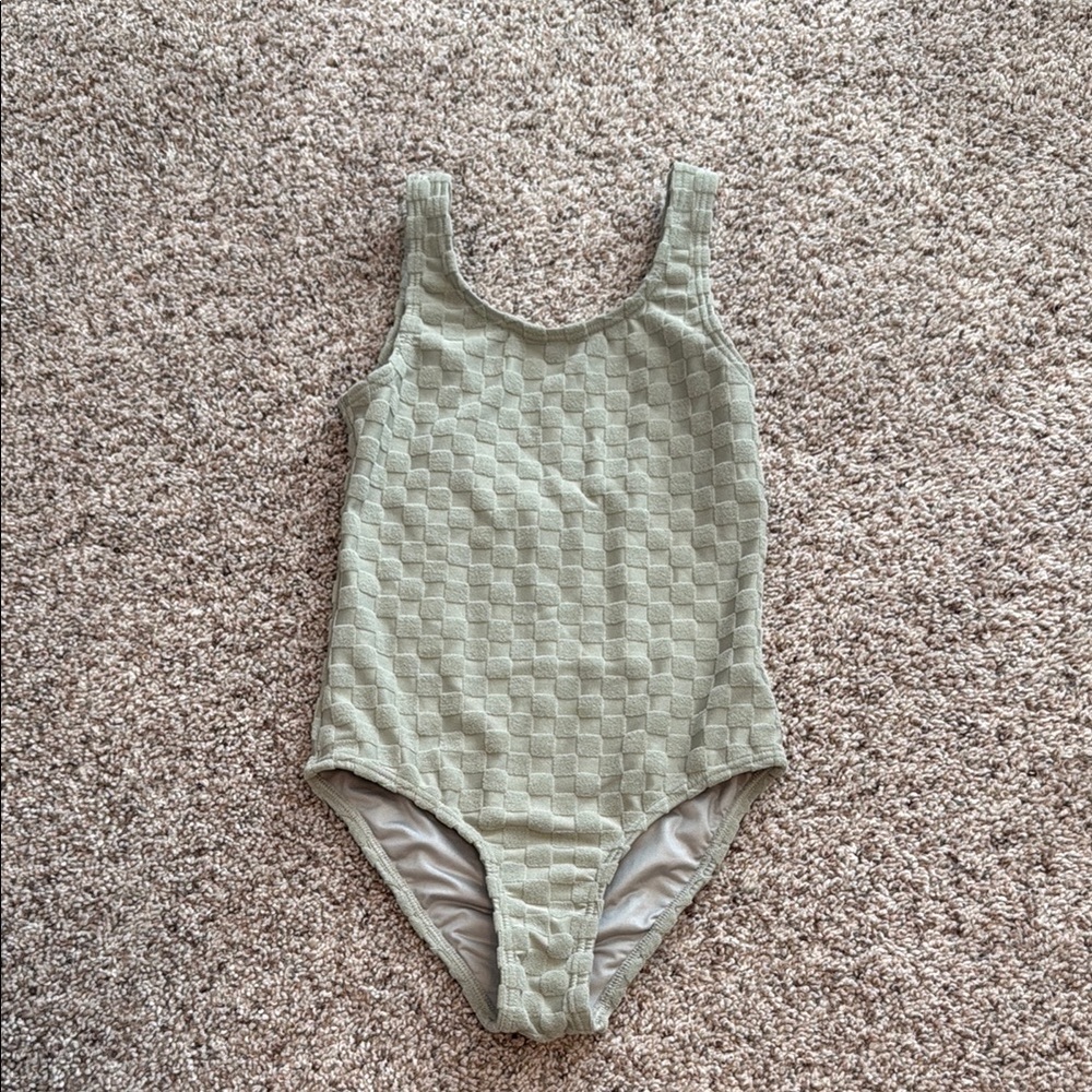 Textured Green One-Piece Swimsuit